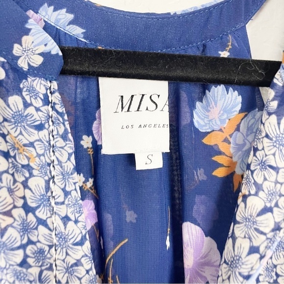 Misa Los Angeles Frederika Floral Tassel Midi Dress Blue Casual Flowy Summer - Picture 4 of 7